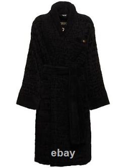 VERSACE Icon Black/Gold Long Unisex Bathrobe New