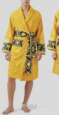 VERSACE Men's Baroque Long Sleeve Bath Robe Size M NWT Gold/ Black RETAIL $595