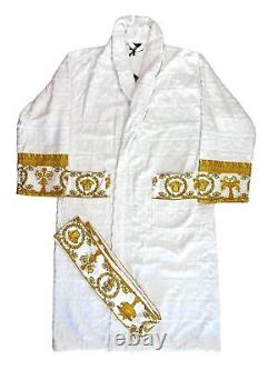 VERSACE White Cotton Bath Robe Gold Trim XXL NEW RRP 390