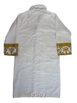VERSACE White Cotton Bath Robe Gold Trim XXL NEW RRP 390