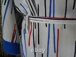 VINTAGE 1970s CHRISTIAN DIOR Monsieur Multi Color Striped Men's Belted Bathrobe