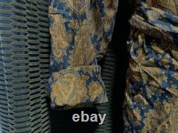 VIVAX Silk Orange Paisley Robe Long Kimono Bathrobe Cardigan Nightgown Sleepwear