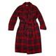 VTG 60s 70s Pendleton Plaid Wool Bathrobe Belted Red Black Gray USA Made Size M