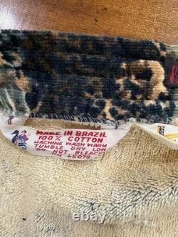 VTG 60s State O Maine Mens One size Bathrobe Terrycloth Safari Animal Print