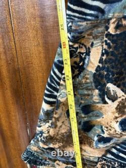 VTG 60s State O Maine Mens One size Bathrobe Terrycloth Safari Animal Print