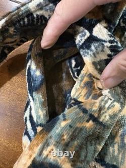 VTG 60s State O Maine Mens One size Bathrobe Terrycloth Safari Animal Print