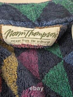 VTG 90s Norm Thompson Bathrobe Thick Terry Cloth Dressing Gown King Size Dadfit