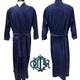 VTG Christian Dior Monsieur Navy Blue Velour Robe Bathrobe Men's L Logo 80s 90s