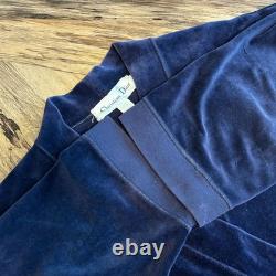 VTG Christian Dior Monsieur Navy Blue Velour Robe Bathrobe Men's L Logo 80s 90s