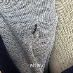 VTG Christian Dior Monsieur Navy Blue Velour Robe Bathrobe Men's L Logo 80s 90s