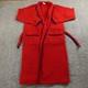 VTG J Crew Robe Mens XS Red Oarsman Fleece Belted Tie Shawl Bath Sleep Night USA