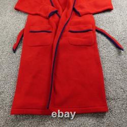 VTG J Crew Robe Mens XS Red Oarsman Fleece Belted Tie Shawl Bath Sleep Night USA