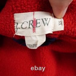 VTG J Crew Robe Mens XS Red Oarsman Fleece Belted Tie Shawl Bath Sleep Night USA