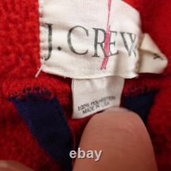 VTG J Crew Robe Mens XS Red Oarsman Fleece Belted Tie Shawl Bath Sleep Night USA