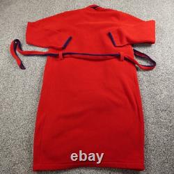 VTG J Crew Robe Mens XS Red Oarsman Fleece Belted Tie Shawl Bath Sleep Night USA