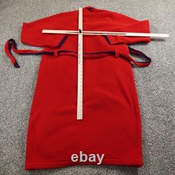 VTG J Crew Robe Mens XS Red Oarsman Fleece Belted Tie Shawl Bath Sleep Night USA