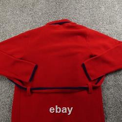 VTG J Crew Robe Mens XS Red Oarsman Fleece Belted Tie Shawl Bath Sleep Night USA