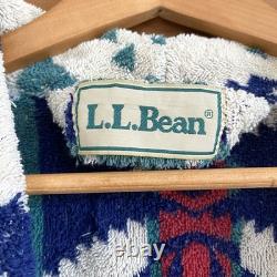 VTG LL Bean Aztec Bath Robe Geometric Heavyweight Rare Print Southwestern With Tie