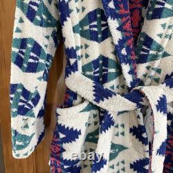 VTG LL Bean Aztec Bath Robe Geometric Heavyweight Rare Print Southwestern With Tie