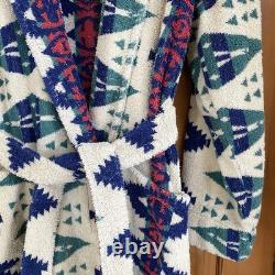 VTG LL Bean Aztec Bath Robe Geometric Heavyweight Rare Print Southwestern With Tie