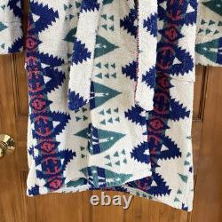 VTG LL Bean Aztec Bath Robe Geometric Heavyweight Rare Print Southwestern With Tie