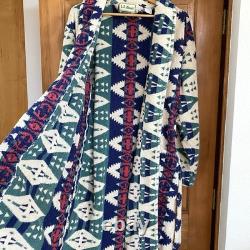 VTG LL Bean Aztec Bath Robe Geometric Heavyweight Rare Print Southwestern With Tie