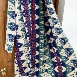 VTG LL Bean Aztec Bath Robe Geometric Heavyweight Rare Print Southwestern With Tie