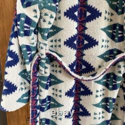 VTG LL Bean Aztec Bath Robe Geometric Heavyweight Rare Print Southwestern With Tie