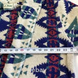 VTG LL Bean Aztec Bath Robe Geometric Heavyweight Rare Print Southwestern With Tie