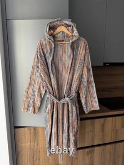 VTG Missoni Luxury 3D Knit Wool Multicolor Bathrobe
