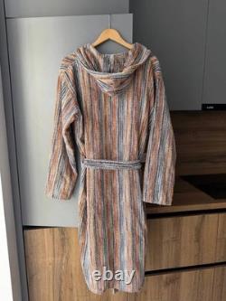 VTG Missoni Luxury 3D Knit Wool Multicolor Bathrobe