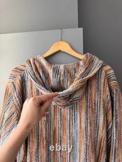 VTG Missoni Luxury 3D Knit Wool Multicolor Bathrobe