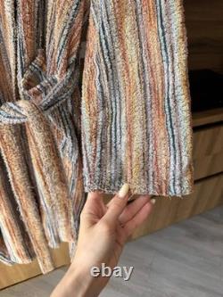 VTG Missoni Luxury 3D Knit Wool Multicolor Bathrobe