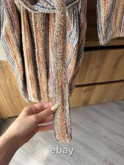 VTG Missoni Luxury 3D Knit Wool Multicolor Bathrobe