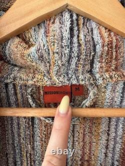 VTG Missoni Luxury 3D Knit Wool Multicolor Bathrobe