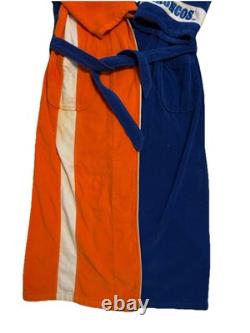 VTG RARE Mens Denver Broncos Bath Robe One Size Short Sleeve NFL 100% Cotton