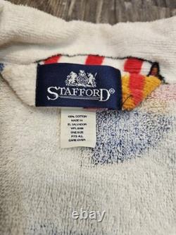 VTG Stafford Terry Cloth Bath Robe with belt Sailboats Design BRAND NEW with tags