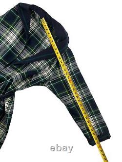 VTG T&J Vestor Men's Green Wool Plaid Belted Bathrobe. Italy. Size 40