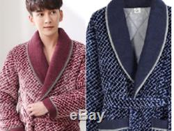 Velvet Cottons Padded Men Thick Winter Kimono Bathrobes Warm Males Robe Pajamas