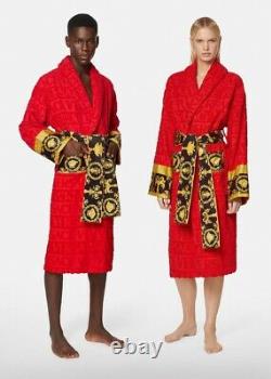 Versace Barocco trim bathrobe In Box