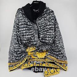 Versace Baroccodile Black/Gold Unisex Long Bathrobe New