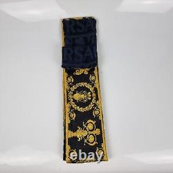 Versace Baroque And Greca Print Dark Blue Long Unisex Bathrobe New