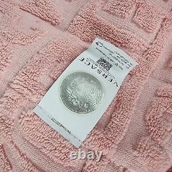 Versace Baroque And Greca Print Light Pink Long Unisex Bathrobe New