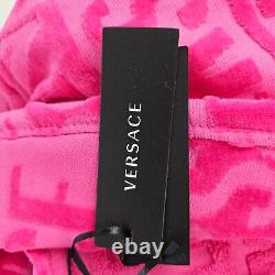 Versace Baroque And Greca Print Pink Unisex Long Bathrobe New