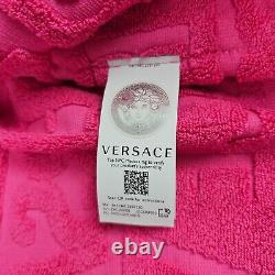 Versace Baroque And Greca Print Pink Unisex Long Bathrobe New