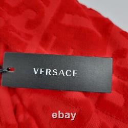 Versace Baroque And Greca Print Red Long Unisex Bathrobe New