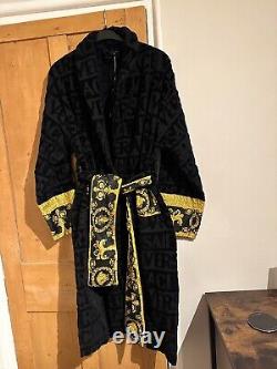 Versace Baroque Bath Robe Black And Gold Size Large Brand New With Box And Tags