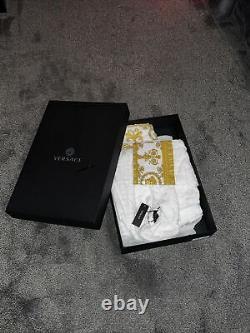 Versace Baroque Bath Robe White And Gold Size Medium Brand new With Tags And Box