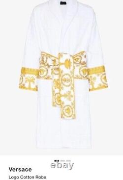 Versace Baroque Bath Robe White And Gold Size Medium Brand new With Tags And Box