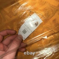 Versace Baroque Bathrobe Authentic Cotton Small/ OS. YellowithGold Dry-Cleaned